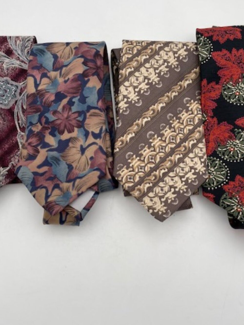 Selection of 4 Vintage 100% Silk Ties